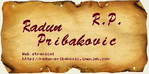Radun Pribaković vizit kartica